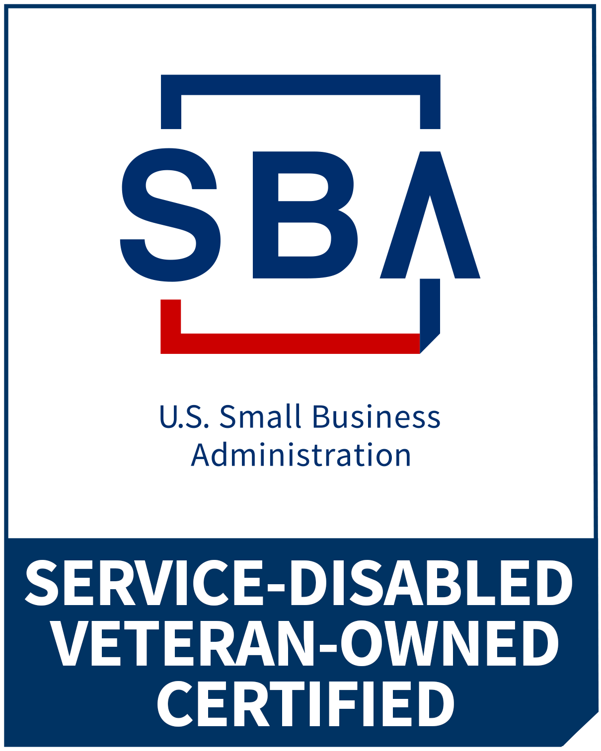 U.S. Small Business Administration Service-Disabled Veteran-Owned Certified badge